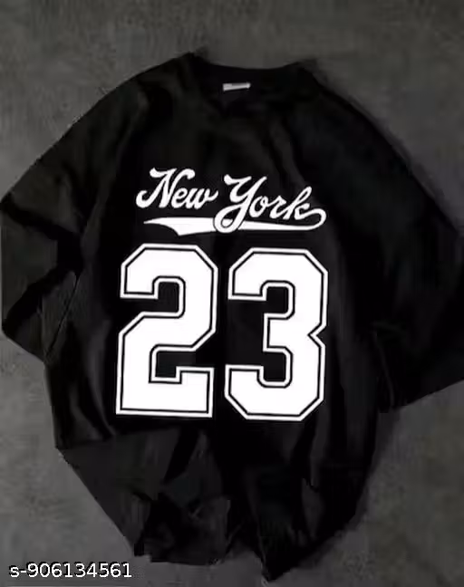 New York 23 Varsity Oversized T-Shirt - Urban Streetwear Black Drop Shoulder Graphic Tee