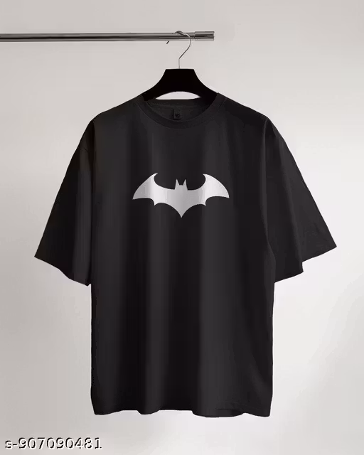 Minimalist Batman Logo Black Oversized T-Shirt for Men & Women | Premium Cotton Casual Streetwear Tee