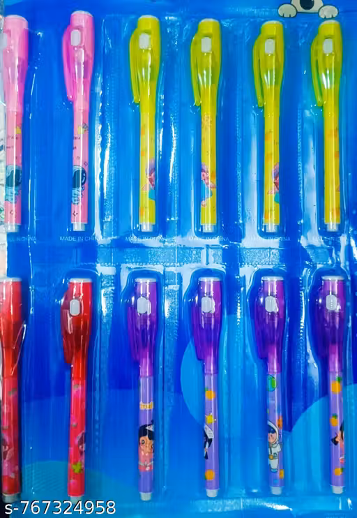 Music pen/cheating pen with UV- Light malticolor c ombo 07 pcs birthday return gifts