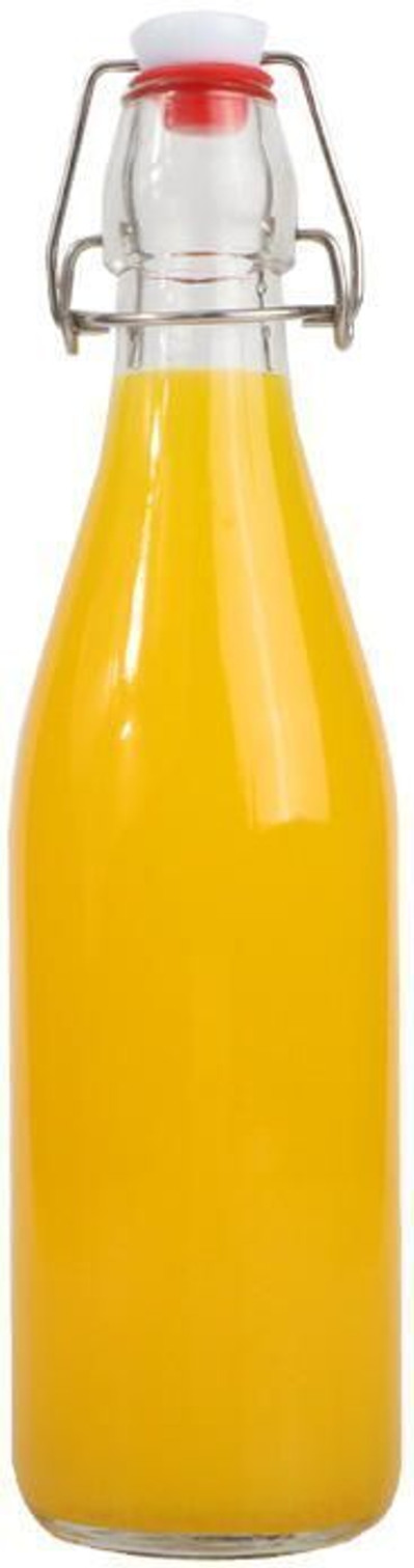 AAnami Swing Top Glass Bottles with Plastic Caps for Kombucha Fermenting 500 ml Glass Bottle (Pack of 1, Clear)
