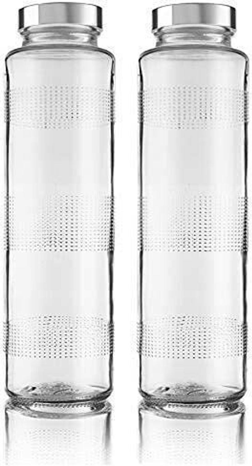 tyche enterprise Glass Food Grade Water Bottle 750 ml Bottle 750 ml Glass Bottle (Pack of 2, Clear)