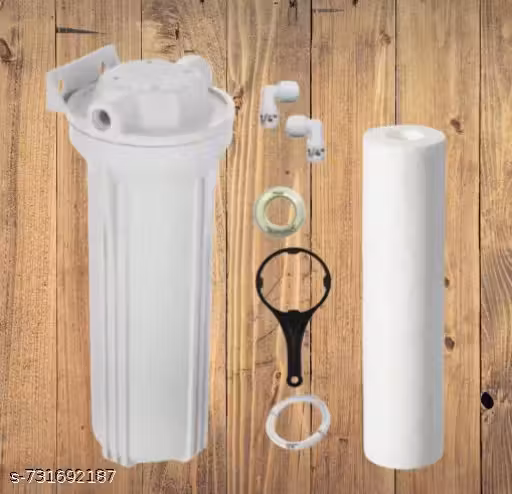 Pre Filter Housing Kit with 1 Spun Filter Suitable for All Kind of RO/UV/UF Solid Filter Cartridge | Pre Filter Spanner for Housing for all type of RO water filters and Purifiers | External Prefilter Housing with 1 Spun Filter, Pipe, Elbow Connectors, Tef