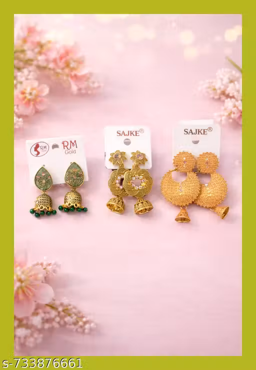 Ethnic party wear silver jhumka Earrings