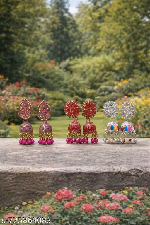 oxidised silver raditional jhumka earrings with pearl beads