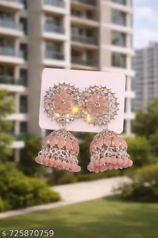 oxidised silver raditional jhumka earrings with pearl beads