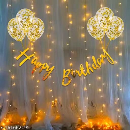 Golden Coffetti balloon with LED light