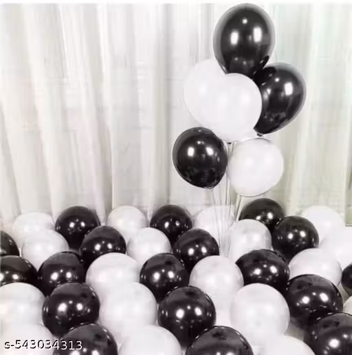 50 pcs Black and 50 pc White Metallic Balloons for Birthday decoration celebration Anniversary baby shower Girls Boys Men Women