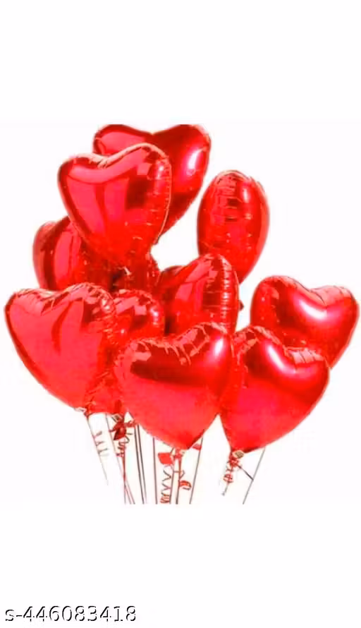 Red colour heart foil balloon set of 10 Size 18 inch