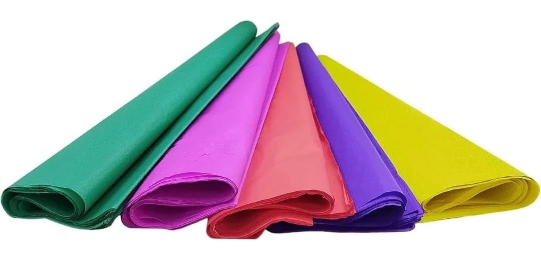 YOOKO® (48 Pcs Kite Papper) Size 27 Inch x 18 Inch Flower Making Paper Tissue Paper 48 Sheets 5 Multi-Coloured