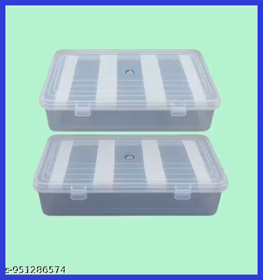 ALLURE CREATION 4 Rod Stick BANGLE box Multipurpose Plastic Bangle Boxes with 4 Rod Stick for Women and Girl, Organizer Case For Hair rubber, Jewellery, Bangles Box, Lockable Vanity Box, Chudi rakhne ka box, Kada box (Clear, White)