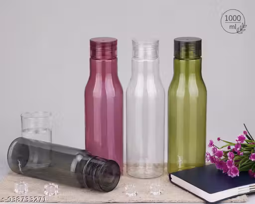 fridge water bottle/water bottle with cap gift set/fridge water bottles food grade water bottle combo for fridge,for home,office,gym & school| | best usage for office/ school/ college/ gym/picnic/ home/ #fridge bottle #water (pack of 4 ) 1000 ml water bot