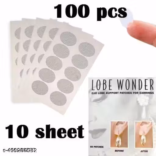 EPIC 100 PCS (10 sheet)Invisible Earlobe Support Patches Ear Stickers for Heavy Earrings Ear Lobe Tape Earlobe Tapes Protects Ear Lobe Support for Earrings Healthy Ear Lobes from Tearing