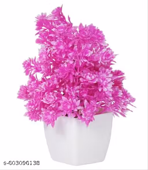 Artificial Plant with Pot (Purple, , Red,)Pack of 02