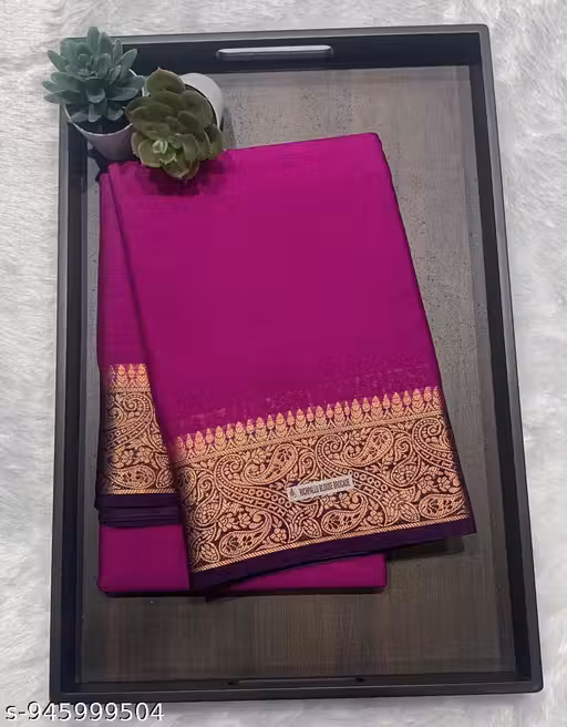 Purple Art Crepe Saree