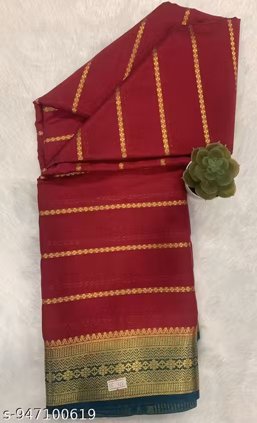 Red Art Crepe Saree