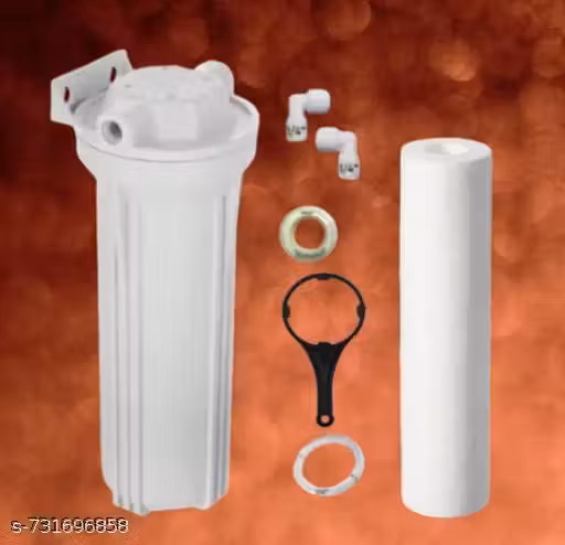 Pre Filter Housing Kit with 1 Spun Filter Suitable for All Kind of RO/UV/UF Solid Filter Cartridge | Pre Filter Spanner for Housing for all type of RO water filters and Purifiers | External Prefilter Housing with 1 Spun Filter, Pipe, Elbow Connectors, Tef