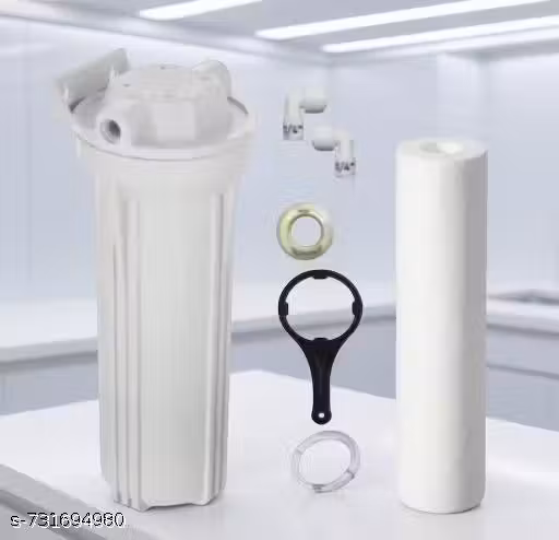 Pre Filter Housing Kit with 1 Spun Filter Suitable for All Kind of RO/UV/UF Solid Filter Cartridge | Pre Filter Spanner for Housing for all type of RO water filters and Purifiers | External Prefilter Housing with 1 Spun Filter, Pipe, Elbow Connectors, Tef