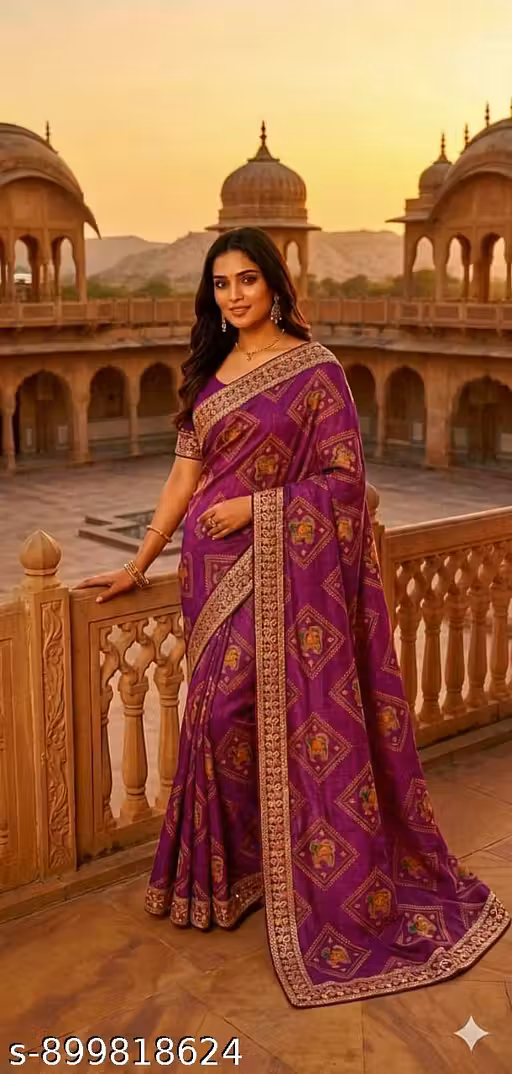 New trending and stylish beautiful saree for functional & wedding wear with separate blouse piece of all women