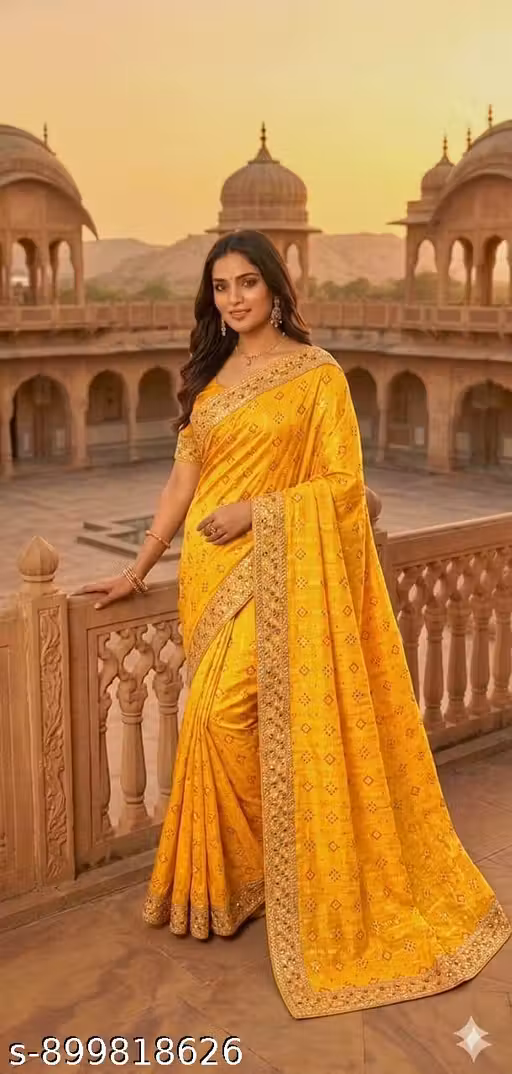New trending and stylish beautiful saree for functional & wedding wear with separate blouse piece of all women