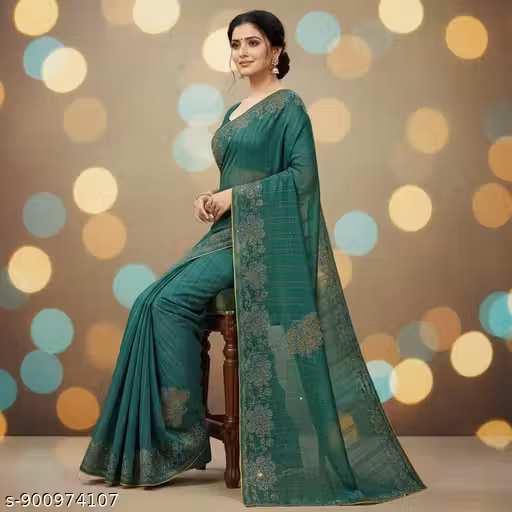 New trending and stylish beautiful saree for functional & wedding wear with separate blouse piece of all women