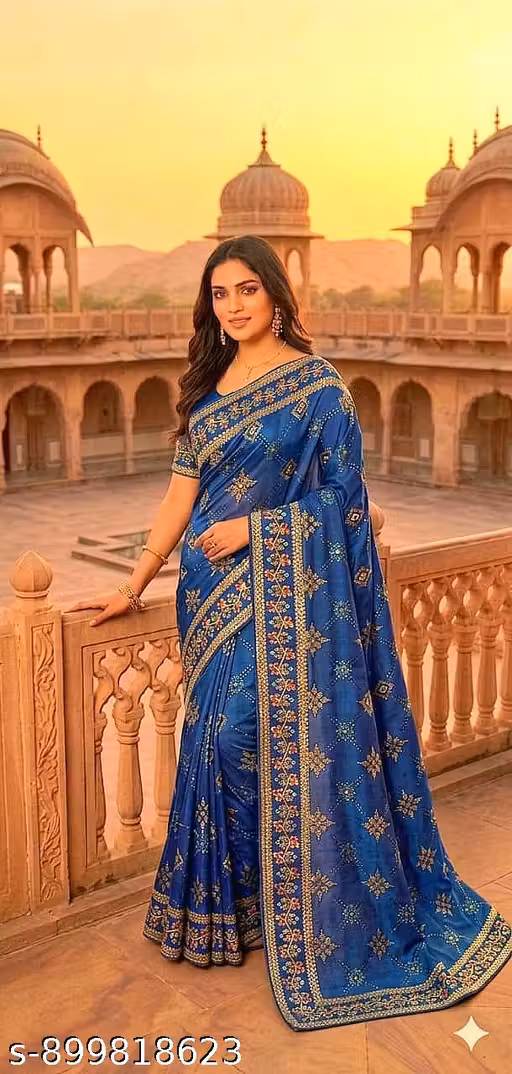 New trending and stylish beautiful saree for functional & wedding wear with separate blouse piece of all women