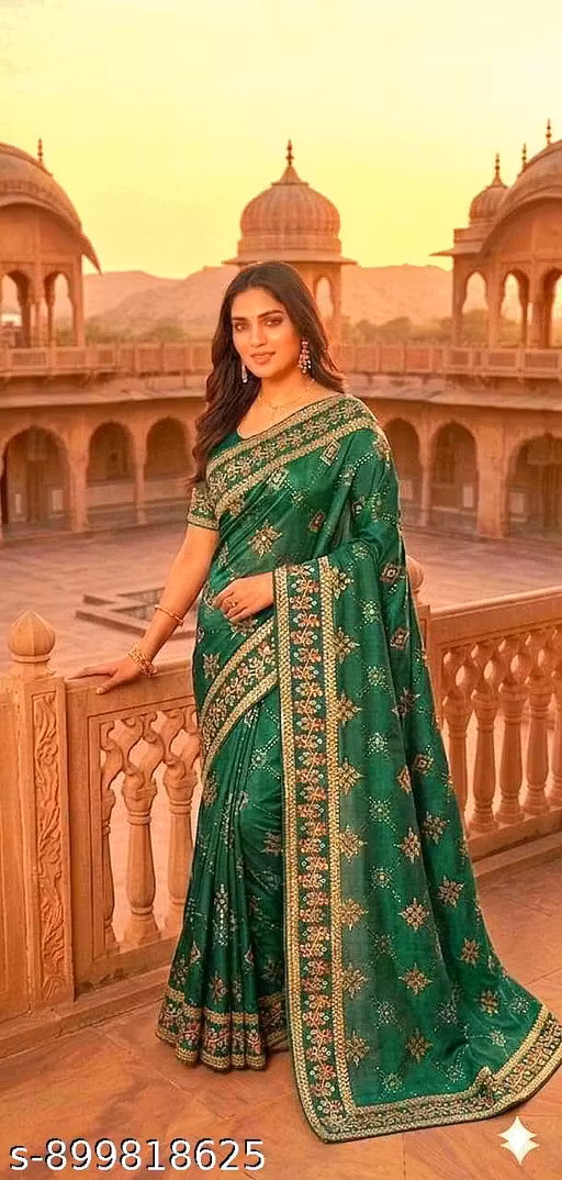 New trending and stylish beautiful saree for functional & wedding wear with separate blouse piece of all women