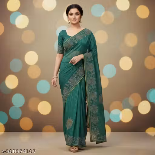 New trending and stylish beautiful saree for functional & wedding wear with separate blouse piece of all women
