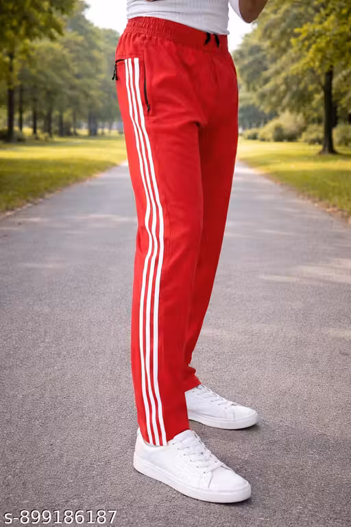 Men Stylish solid NS Red Track Pant