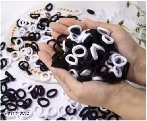 BLACK AND WHITE Hair Rubberband 200 pcs of Mini Hair Band Ties For Baby Kids And Girl Rubber bands