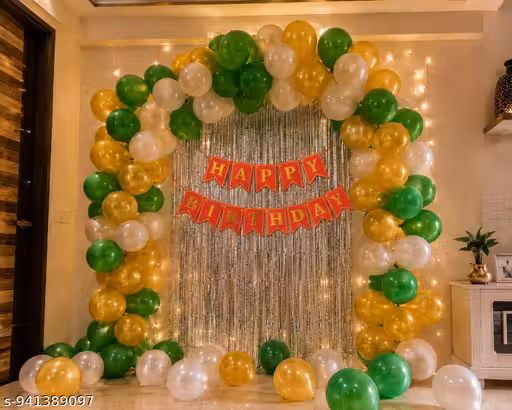 Green Birthday Decoration - Green, Red , White Theme