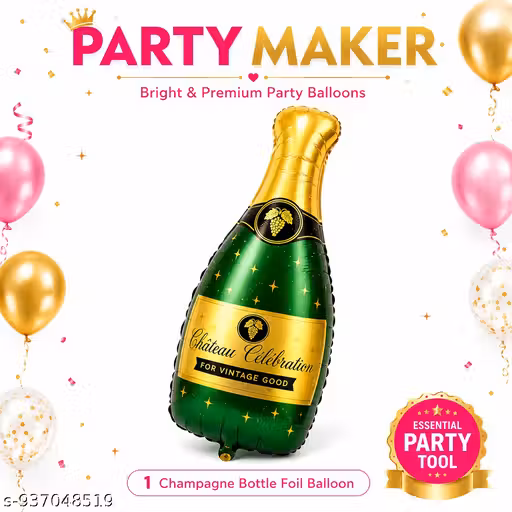Premium Champagne Bottle Foil Balloon - Party - Birthday- Decoration - 01 Bottle