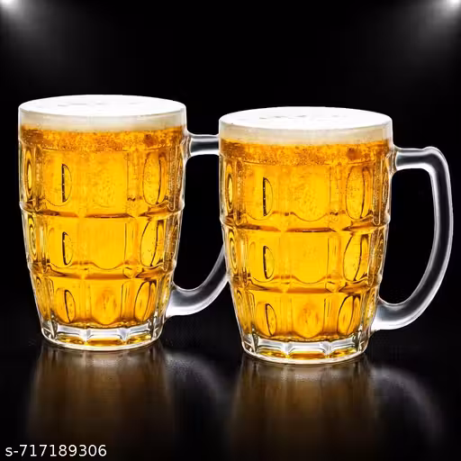 Munich Cool Glass Beer Mug, Set of 2, 359 ml Each, Transparent Glasses for Beer, Drinks, Cocktail