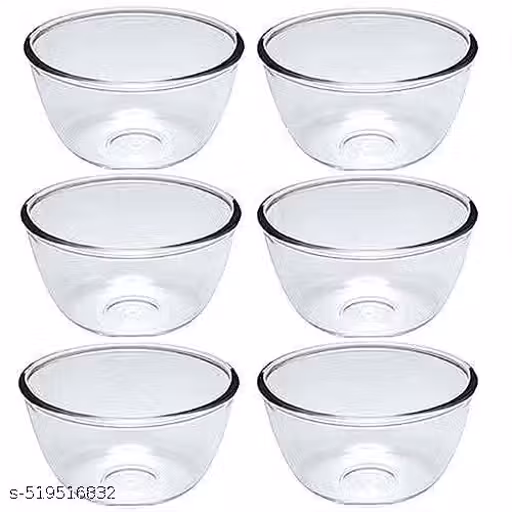 Glass Classic Mixing Bowls,Borosilicate Glass Bowl Set Chef Bowls - 150 ml, Pack of (6) Visit the prajwal store Store