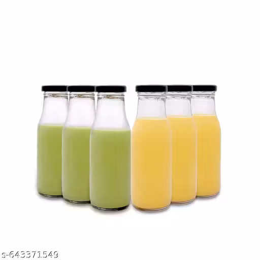 Water Bottle – 300ml, Reusable & BPA-Free, Transparent with Airtight Lid, Set of 6, Fridge Bottle for Hotel,Travel, Milk, Coffee