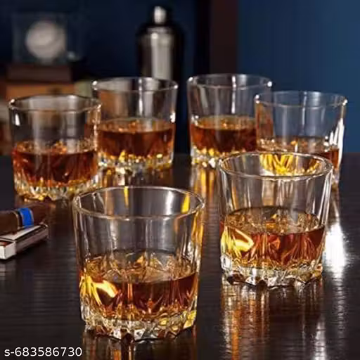 Whiskey Glass Set - Whisky Glasses - Crystal Clear Tumbler Set for Scotch, Bourbon, Cocktails & Old Fashioned, Stylish Heavy Base Glassware for Bar, Home, Party & Gift, WHISKEYGLASS_6_Notch