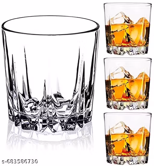 Whiskey Glass Set - Whisky Glasses - Crystal Clear Tumbler Set for Scotch, Bourbon, Cocktails & Old Fashioned, Stylish Heavy Base Glassware for Bar, Home, Party & Gift, WHISKEYGLASS_6_Notch