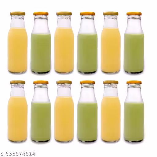 M.S India Glass Bottle, 300ml, Set of 6, Clear