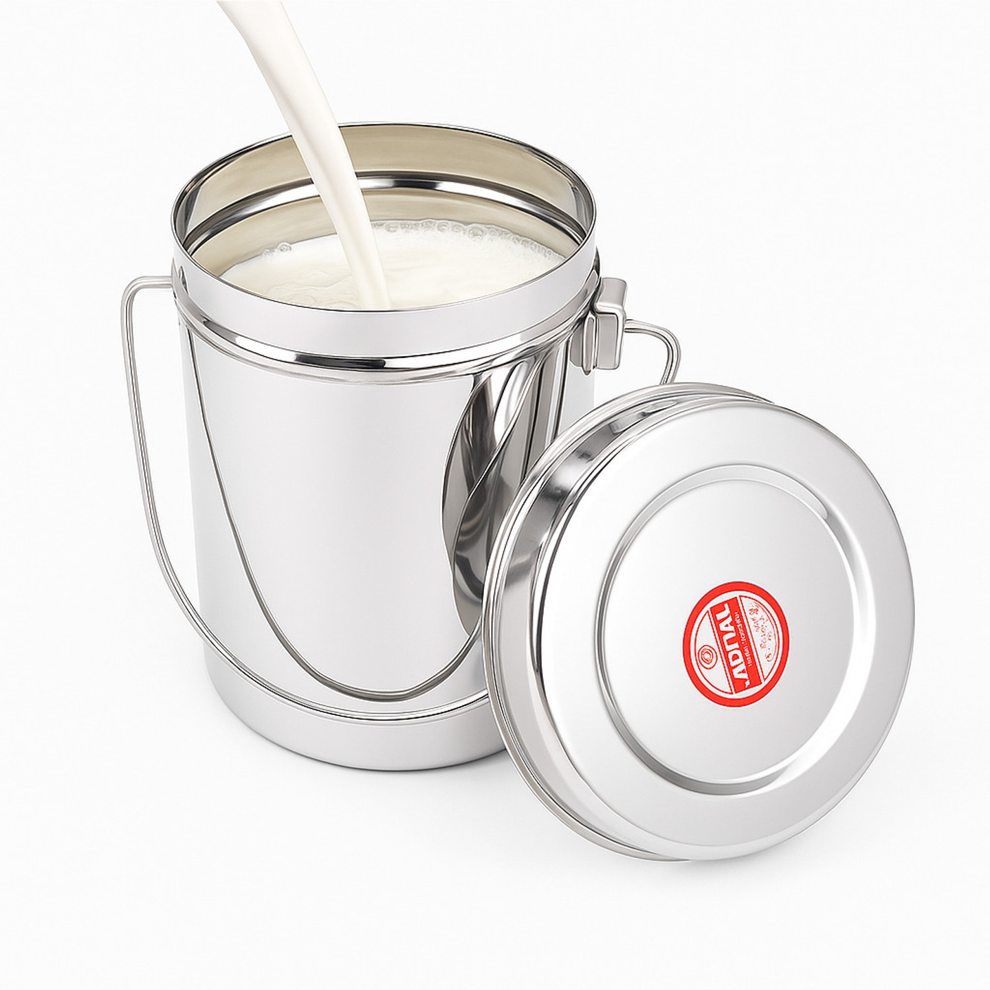 AlamUtensilsHub Stainless Steel Milk Container - 500 ml (Silver)