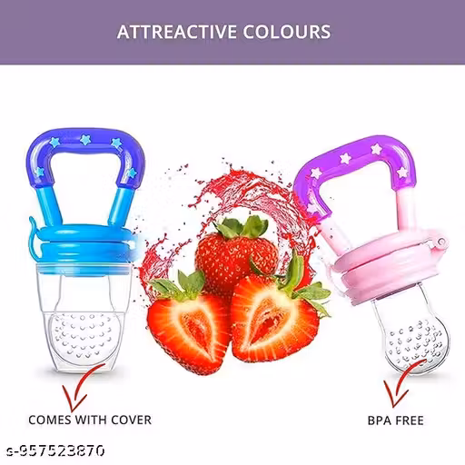 MULTICOLOR (PACK OF 1) Silicone Fruit Nibbler for Baby 6-12 Months Baby Fruit Nibbler 3-6 Months Babies Color Blue & Pink