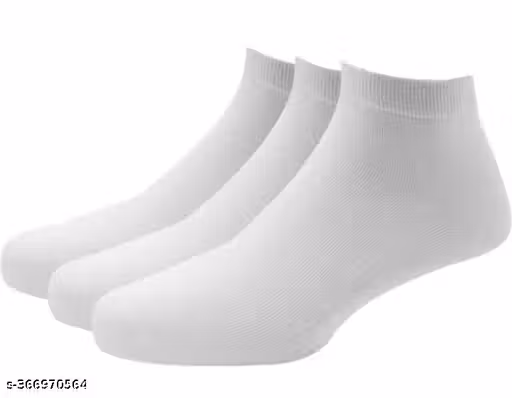 Plan White ankle length socks white Pack of 01
