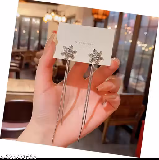 Western Fashionable Silver Plater Floral Drop Earrings Contemporary Drop Earrings