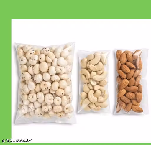 Mithila Roots Dry Fruits Combo Pack – 150g (50g Makhana + 50g Cashew/Kaju + 50g Almonds/Badam) | Healthy Snack Mix | Premium Quality Nuts