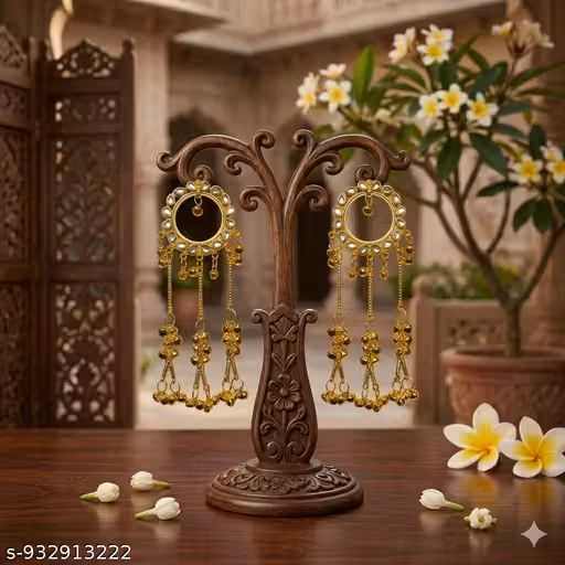 Traditional Gold Plated kashmiri Long Earrings for Women & Girls