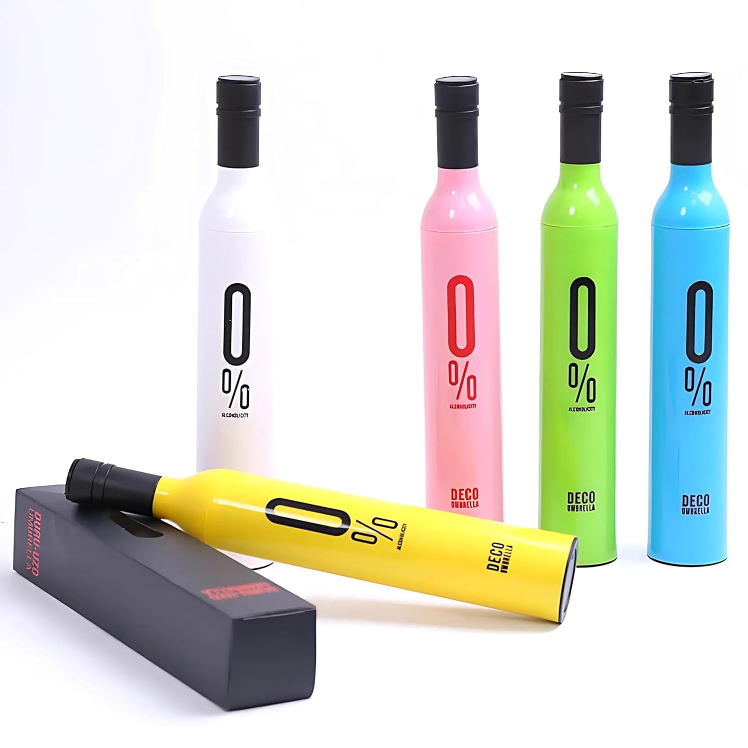 Compact Wine Shape Bottle Umbrella - Portable, UV Protection, Windproof, and Waterproof Travel Umbrella in Stylish Bottle Case for Kids (Pack of 1)