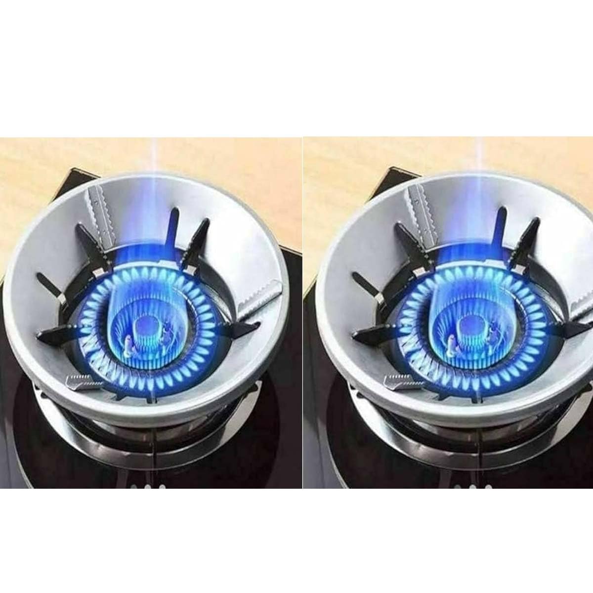Heavy Duty Gas Saver Burner Stand Gas Stove Stand for Saving Gas Fire and Windproof Energy Saver Chula Gas Stand for Burner Protector for Wind Cover for Indian Gas (Pack of 3)