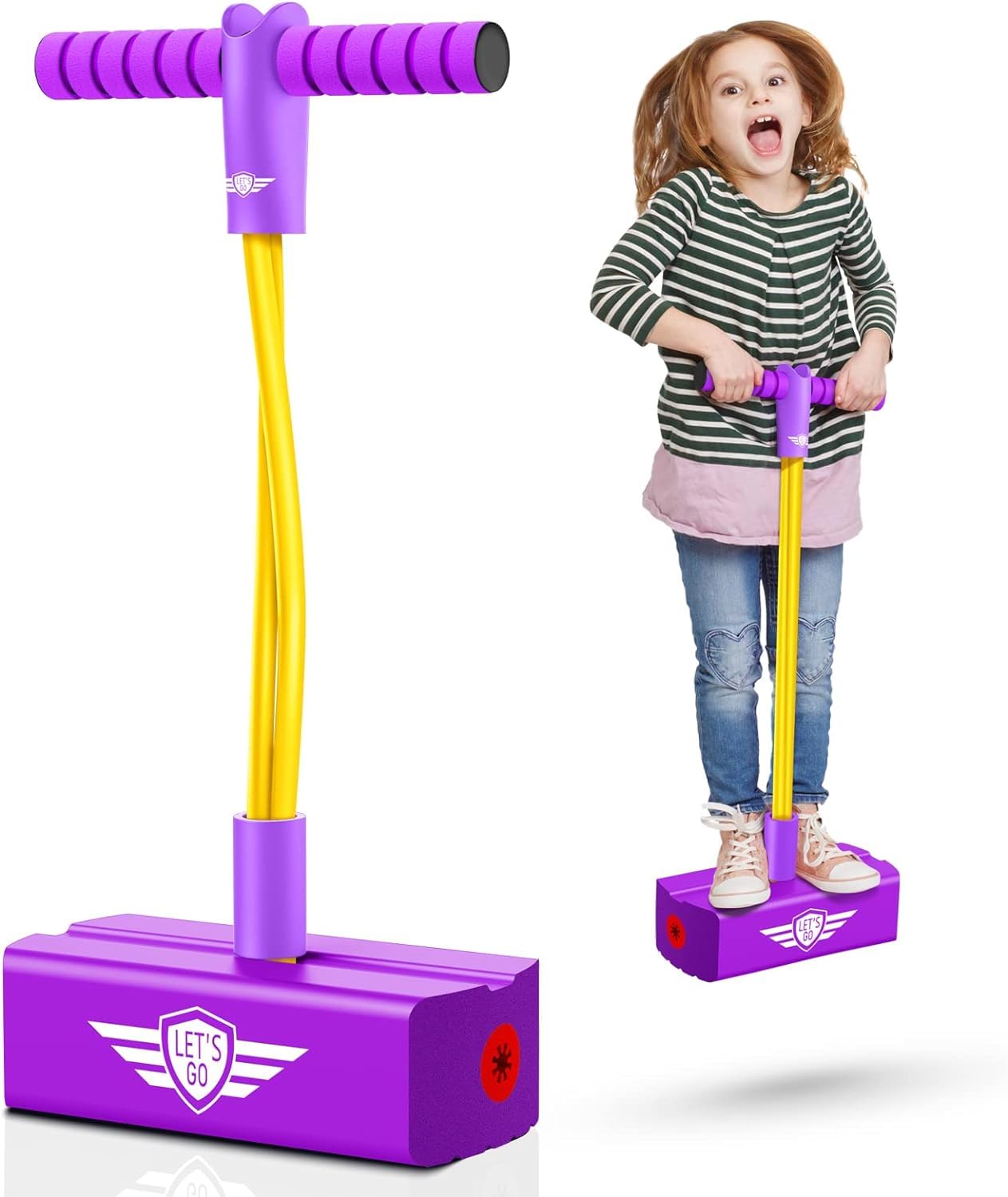 Kids Crazy Pogo Jumper, Fun and Safe Pogo Stick for Toddlers, Improves Balance, Bouncing Toy for Ages 10 and Up, Holds up to 50Kg