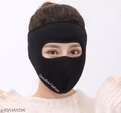 Gosulbra Fashion Summar Facemask Full FaceMask Face Protection Headgear, Facial Protection , Winter Warm and Sunburn Sunlight Protection Masks, Polar Fleece Riding Face Protection Mouth Face Mask (Black)