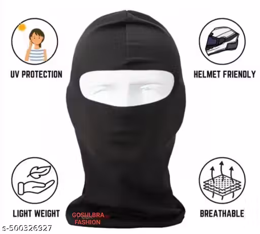 Gosulbra Fashion Full Face Cover Breathable Bike Balaclava Face Mask for Men - Back | UV Protection Ski Sun Hood | Face Mask for Bikers | Helmet Face Mask | Tactical Mask
