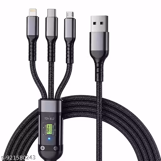 3-in-1 Multi Charging Cable Universal High-Speed Data Sync Cord with Lightning, Type-C