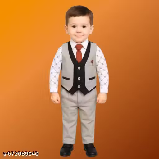 ARIES FESTIVE Boys Formal Party Wear Suit, Wedding Shirt Waistcoat with Pant Set for Kids